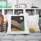 Comminy Abstract Boho Pillow Covers 18X18 Set Of 6,Rustic Sunset Leaves Throw Pillow Cover,Minimalist Modern Pillow Case For Cou