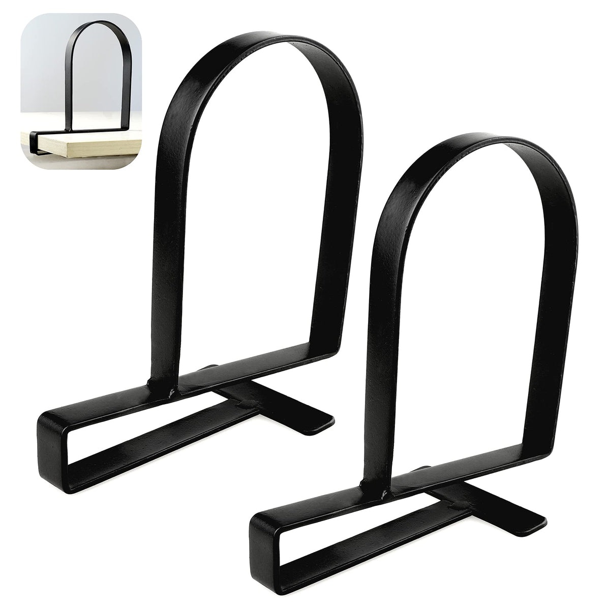 Clamped Bookends For Shelves: Heavy-Duty Book Ends Book Shelf Holders - Non-Skid Bookends Stoppers Supports For Office Study Roo