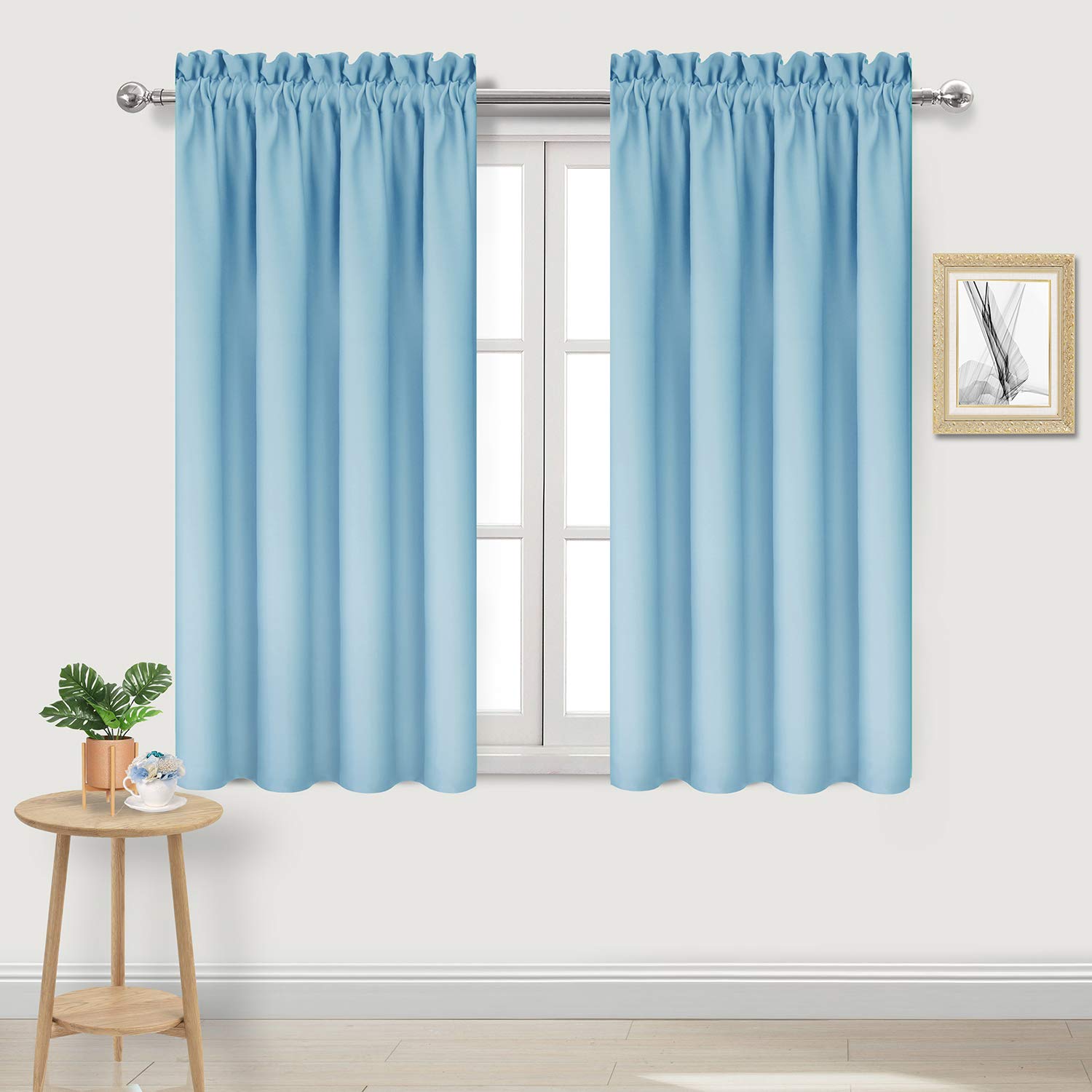Dwcn Blackout Curtains Room Darkening Thermal Insulated Bedroom Curtains Window Treatments, 42 X 45 Inches Long, Set Of 2 Light