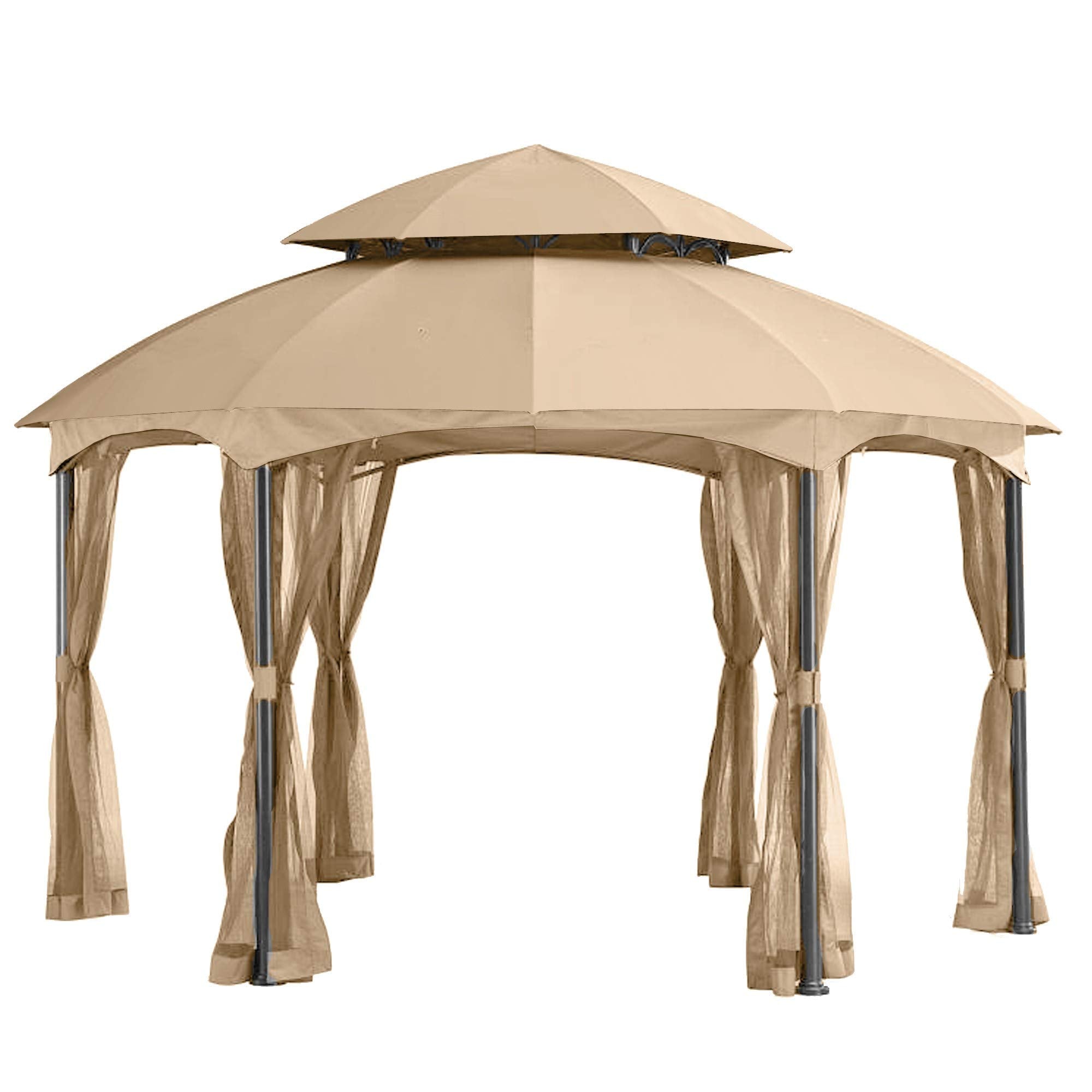 Garden Winds Replacement Canopy for The Heritage Dome Gazebo - Standard 350 - Beige-Like New