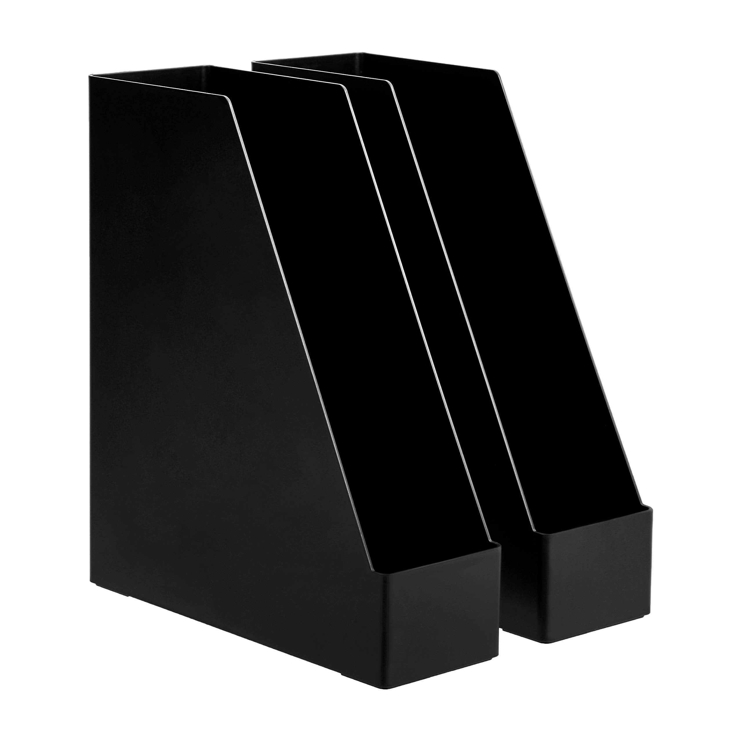 Amazon Basics Plastic Organizer - Magazine Rack, Black, 12-Pack