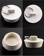 4 Sizes White Drain Stopper, Rubber Sink Stopper Plug With Hanging Ring For Bathtub Kitchen And Bathroom