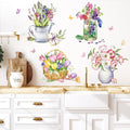 Floral Vase Wall Decal Stickers, Watercolour Flower Design