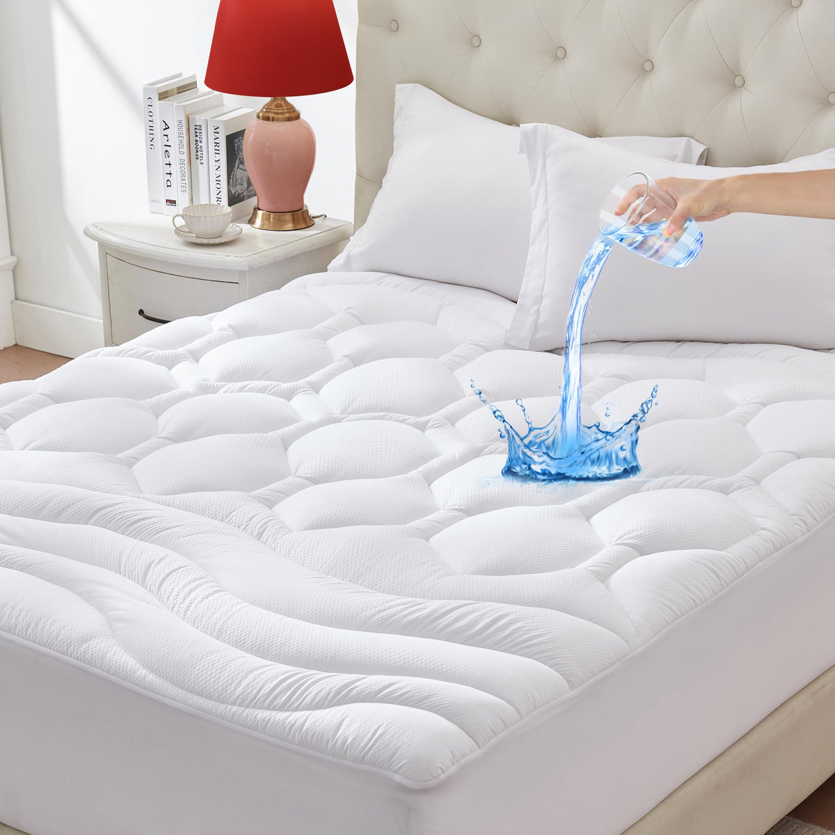 Elven Home (Extra Long) Xl Twin Mattress Pad For College Dorm Soft Breathable, Quilted Fitted Urine Proof Mattress Protector Cov