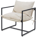 Kromax Modern Accent Chair with Armrest, Cozy Living Room Chairs, Square Metal Frame, Upholstered Soft Cushion, Sponge, 27.6 x27