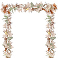 Lvydec Fall Maple Leaves Garland Decoration - 5.8ft Artificial Fall Foliage Garland with White Pumpkins Autumn Decor for Hallowe