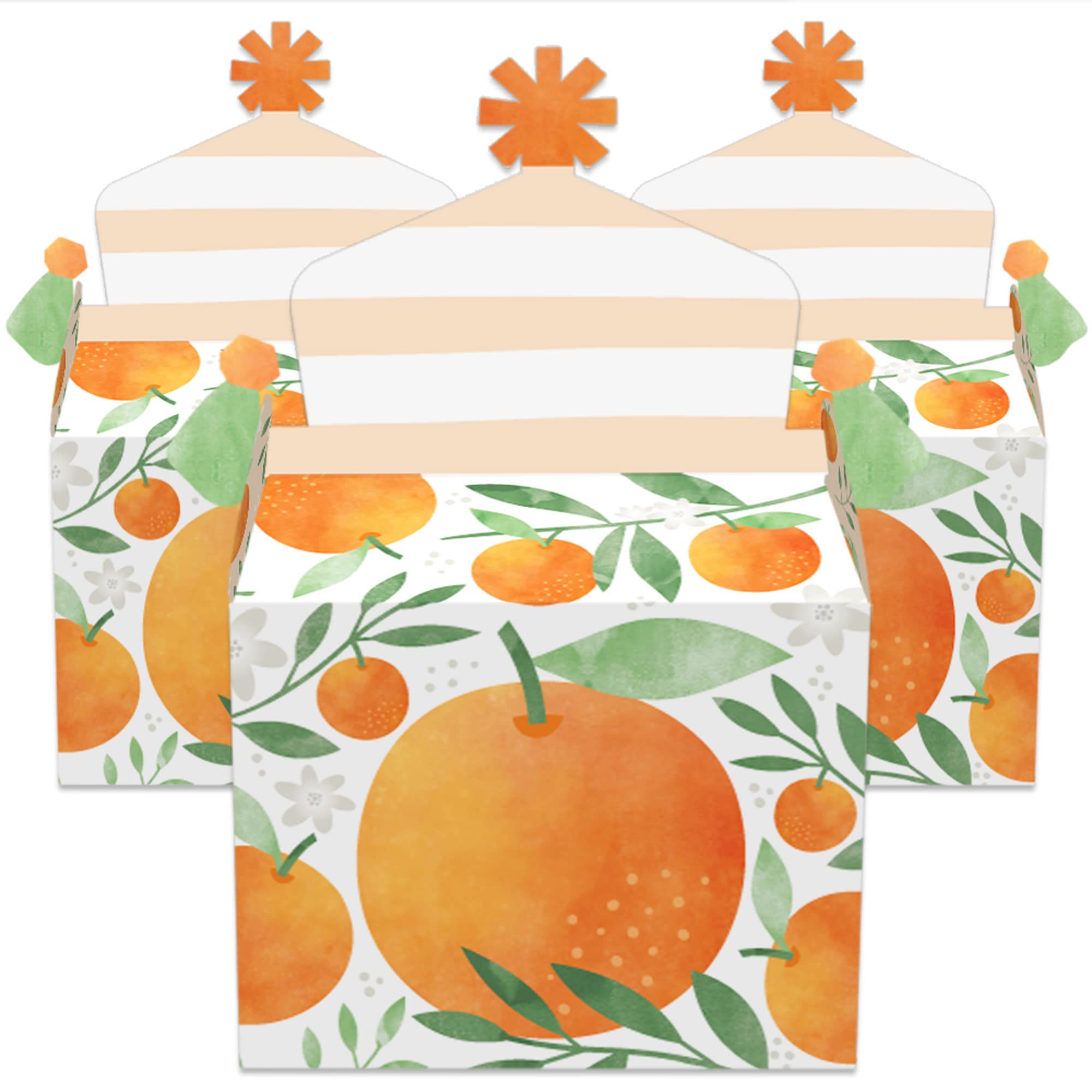 Big Dot Of Happiness Little Clementine - Treat Box Party Favors - Orange Citrus Baby Shower Or Birthday Party Goodie Gable Boxes