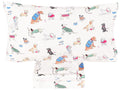Scientific Sleep Puppy Dog 100% Cotton 4 Pcs Full Bed Sheet Set Kids Toddler Teen, Flat Sheet & Fitted Sheet & Pillowcase Girls 