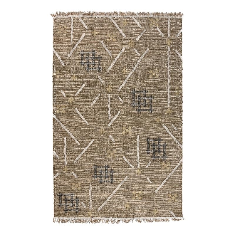 Kosas Home Belfast 60 x 96 Geometric Wool & Jute Area Rug in Khaki