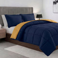 Elegant Comfort All Season Quilted 3Piece Reversible Comforter SetDuvet Insert with 4 Corner Tabs, Box Stitched Down Alternati