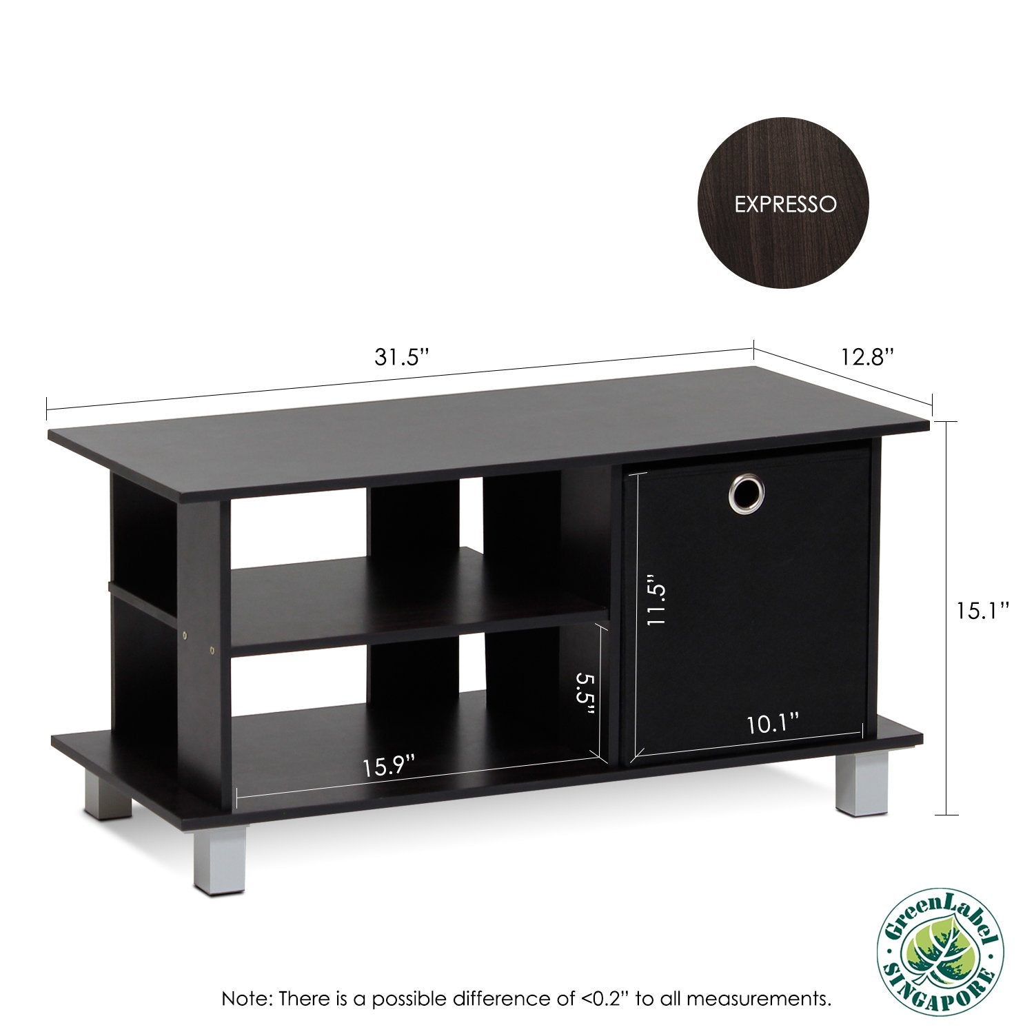 Furinno Simplistic Tv Entertainment Center, Espresso/Black