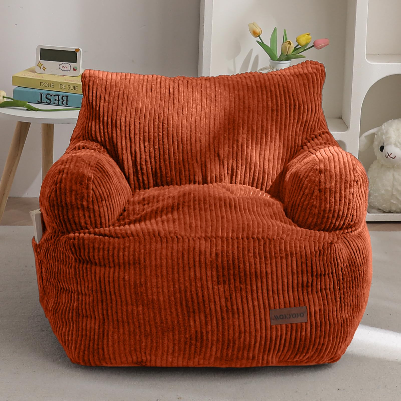 MAXYOYO Kids Bean Bag Chair, Stuffed Toddler Bean Bag Sofa with Filler Cozy for Boys and Girls, Lazy Sofa with Pocket Floor Chai