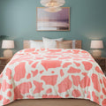 Fleece Cow Print Blanket For All Season - Premium Lightweight Anti-Static Pink And Ivory Twin/Twin Xl Size Extra Long Blankets,B