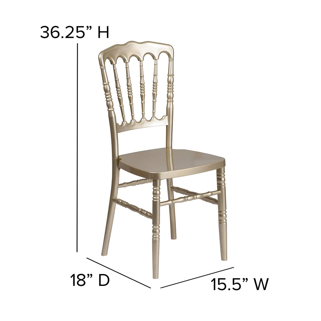 Flash Furniture HERCULES Series Gold Resin Stacking Napoleon Chair