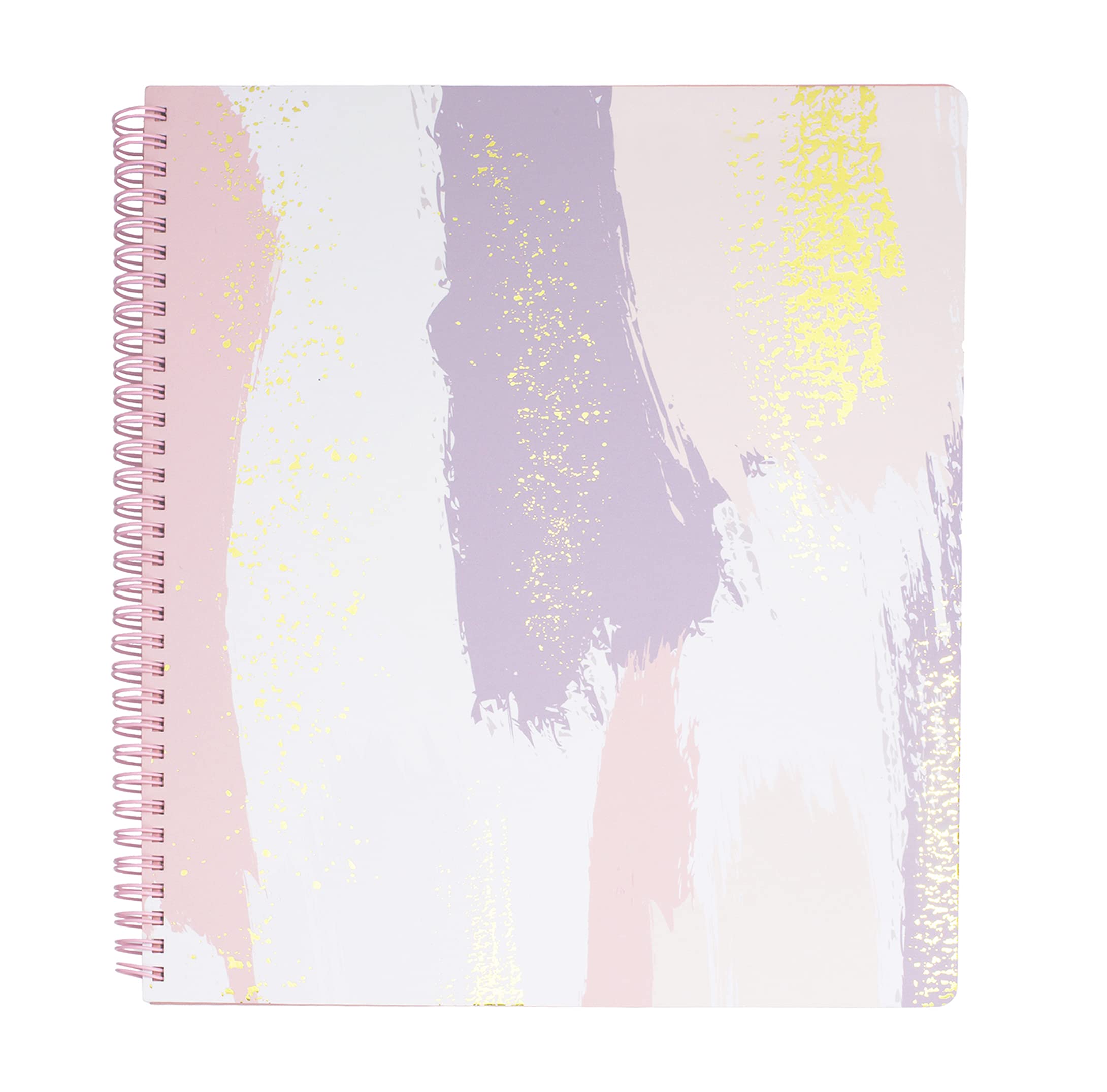 Steel Mill & Co Cute Large Spiral Notebook College Ruled, 11' X 9.5' With Durable Hardcover And 160 Lined Pages, Pastel Brush