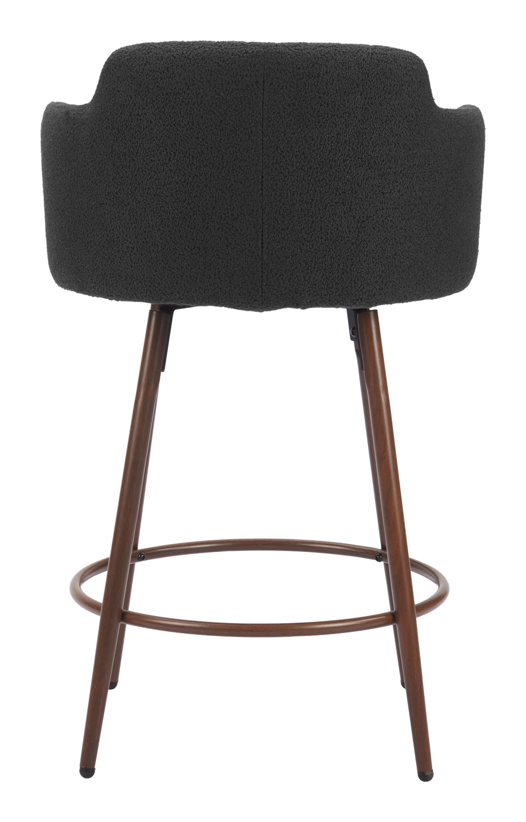Zuo Kono Swivel Counter Stool Black & Walnut