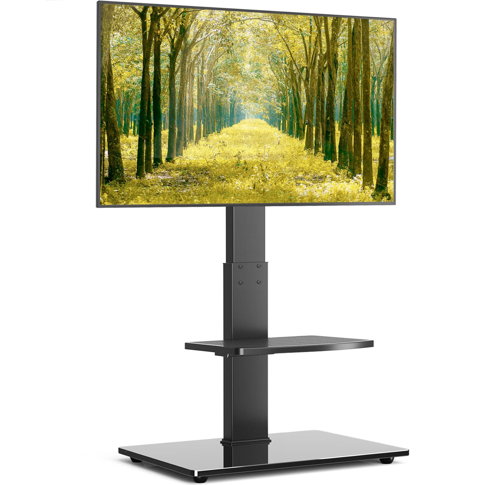 5Rcom Reinforced Floor TV Stand with Mount, Height Adjustable TV Floor Stand with Shelves for 32-70 inch Plasma LCD LED Flat or 