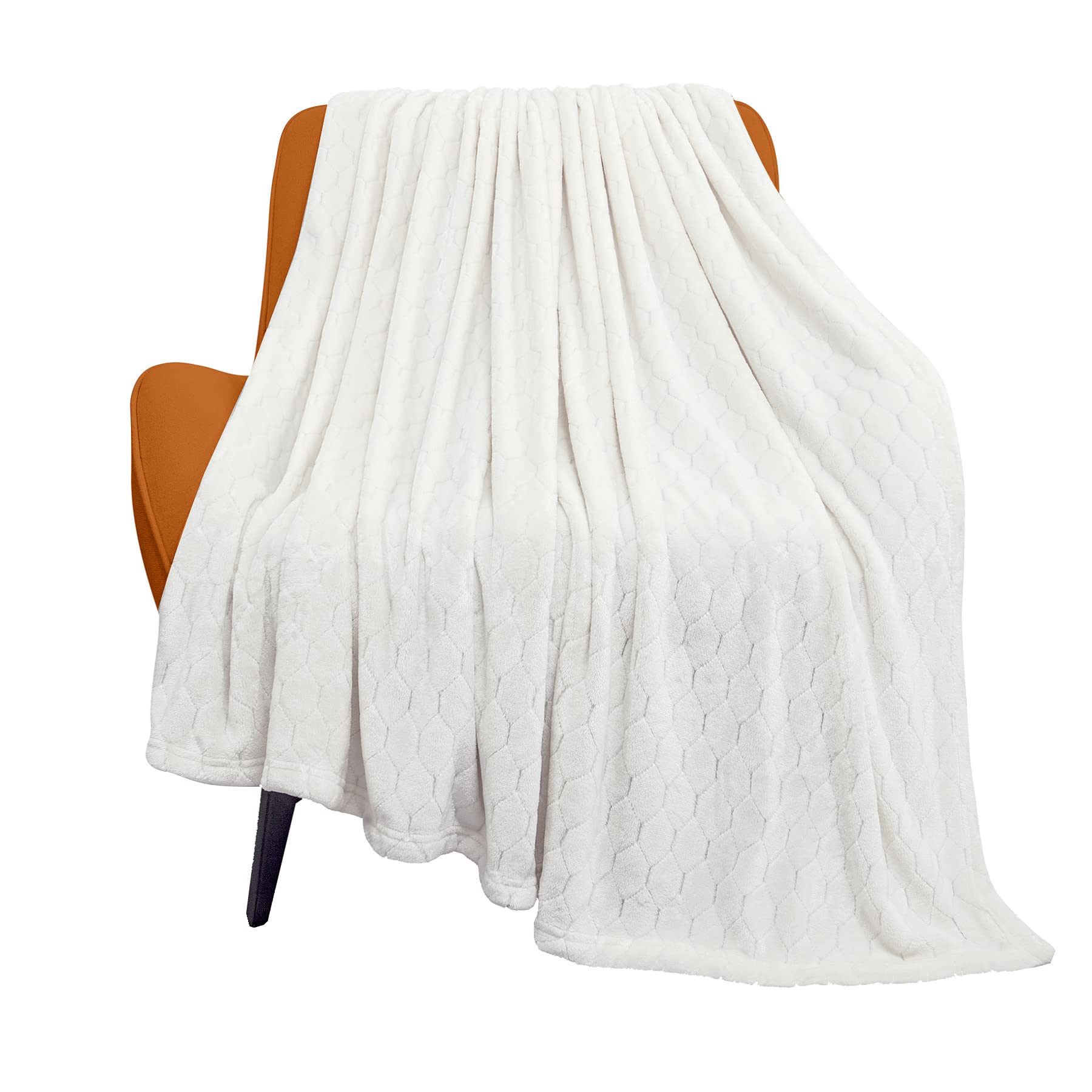 Toonow Fleece Blanket Textured Fuzzy Plush Throw Blanket Twin Size 60' X 80', Super Soft Fluffy Bed Blanket Geometric Pattern