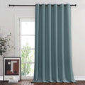 NICETOWN Greyish Blue Sliding Door Curtain for Bedroom, Blackout Patio Door Curtain Room Divider Privacy Thermal Grommet Window 