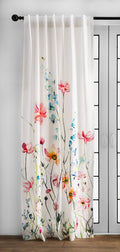 Maison D' Hermine 100% Cotton Curtain - 50'X84' White Background Decorative Curtain - Aesthetic Curtains For Farmhouse, Kitche