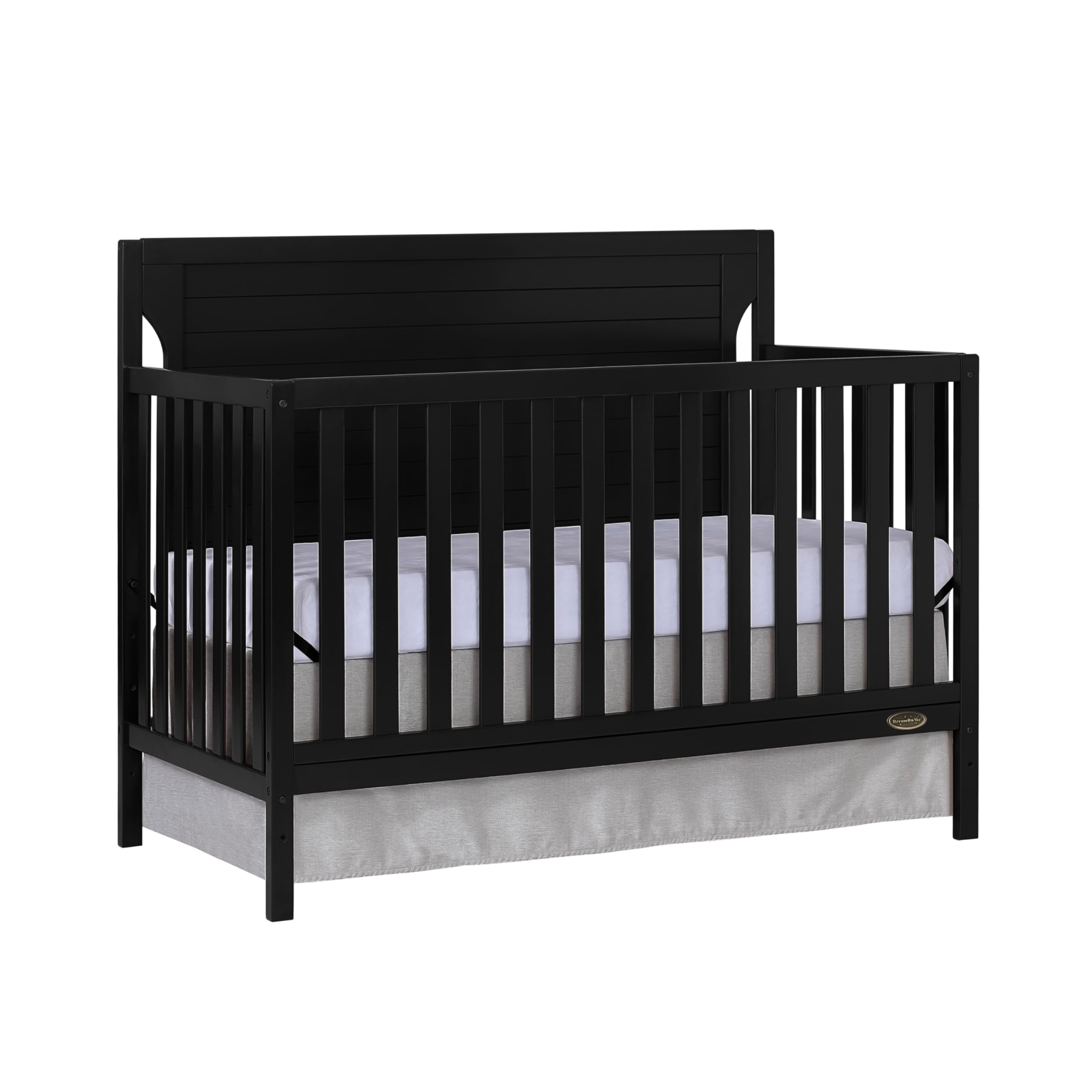 Dream On Me Cape Cod 5-In-1 Convertible Crib In Black, Greenguard Gold And JPMA Certified, Built Of Sustainable New Zealand Pine