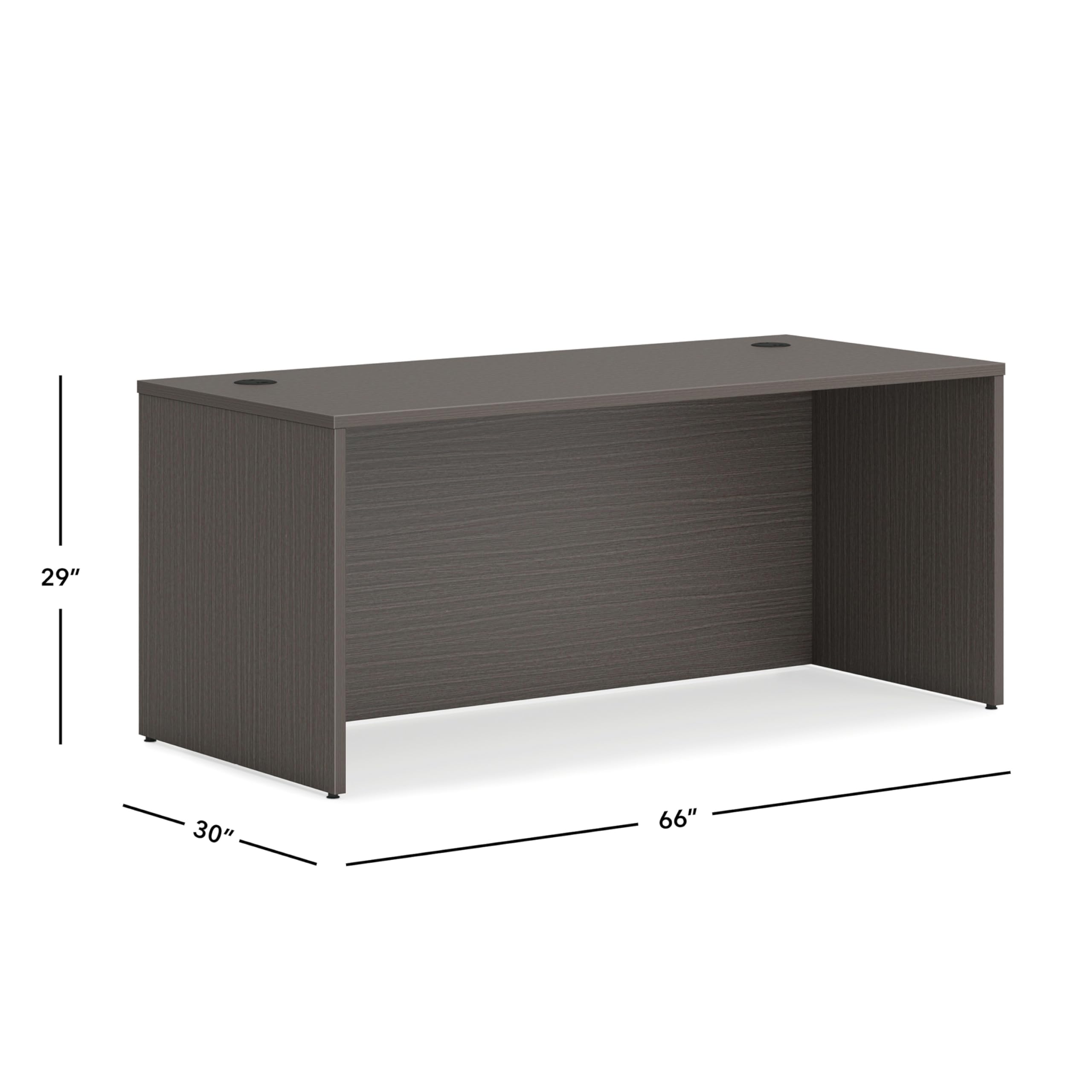 HON MOD Executive Desk 66-Inch Large Computer Desk Home Office Desk Shell - Thick Wooden Laminate Workstation Modern Table Desk with Cord Management for Work, Writing, Study - Slate Teak