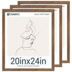 TENIBYC 20x24 Walnut Poster Frame set of 3 - Natural Brown, Solid Wood Picture Frame, Wall Hanging