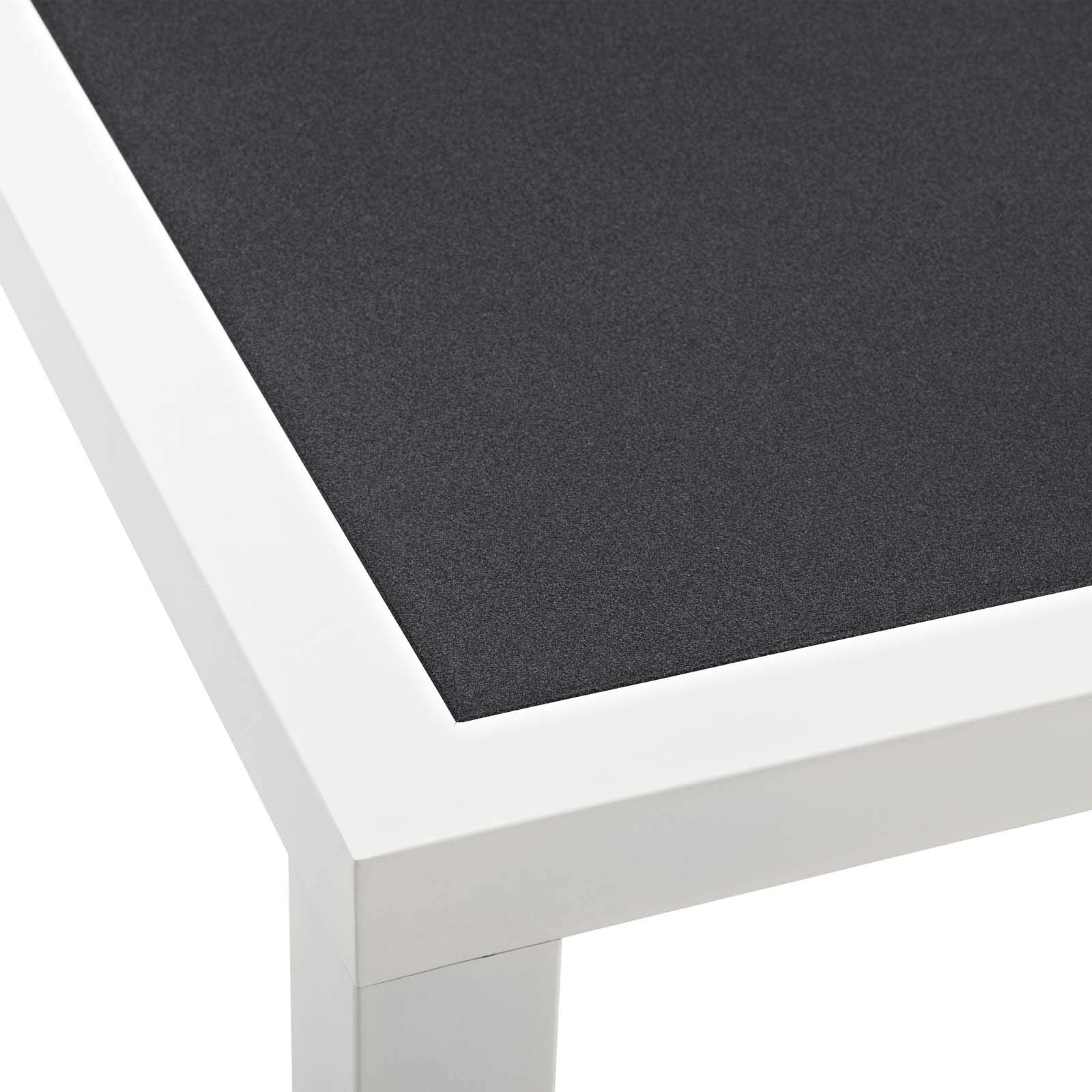 Modway Stance 91&quot; Outdoor Patio Modern Spray Stone Glass Aluminum Dining Table in White Gray