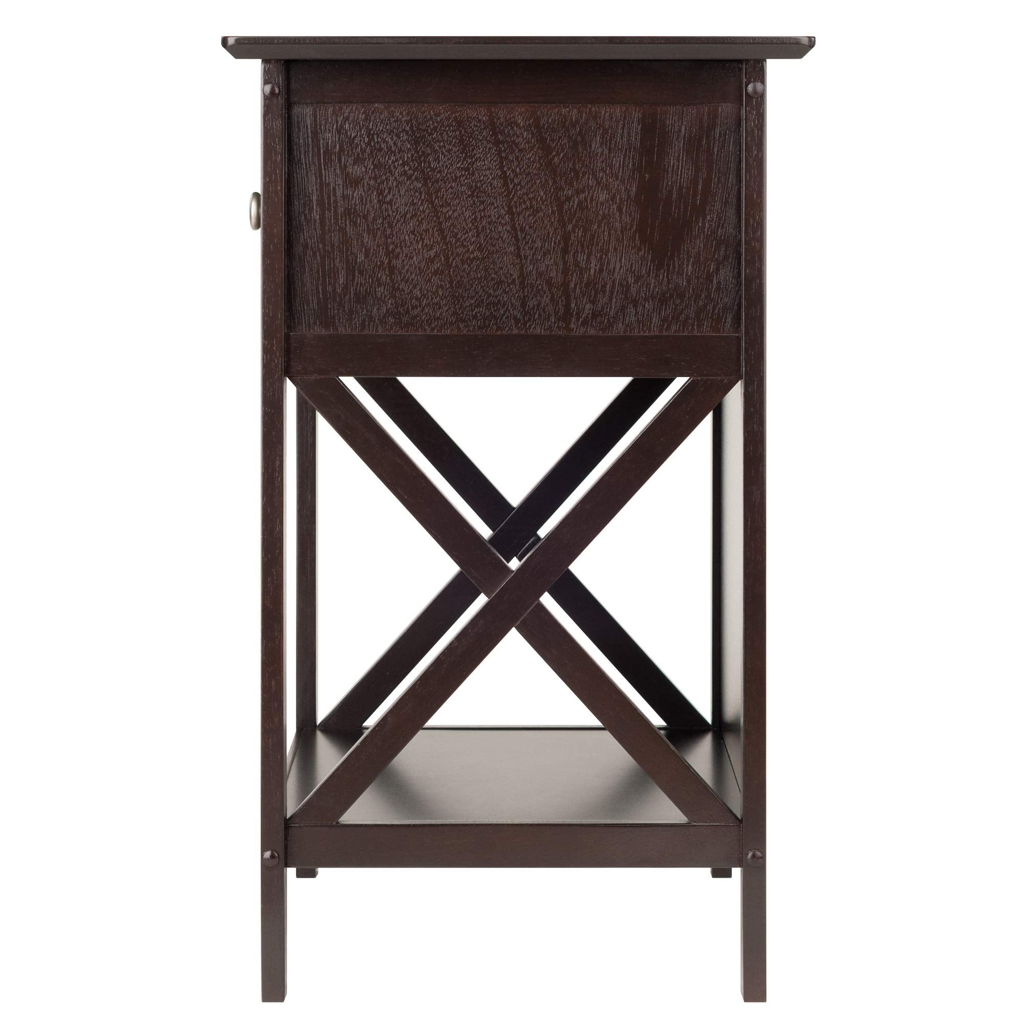 Ergode Claire Curved Nightstand - White | Versatile Bedroom Accent Table | Pull-Out Drawer & Bottom Shelf | (23419-VV)