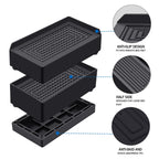 ANNKUT 3 Inch Heavy Duty Adjustable Bed Risers, Supports Up to 1,300 Lbs, 4 Pack Black for Bed, Sofa, Table, Couch