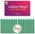 ladyrobyn Set of 20 Candles Chime Candles/Stick Candle/Spell Candle Set of 20 | Spell Candle | Unscented Spell Candles (Green)