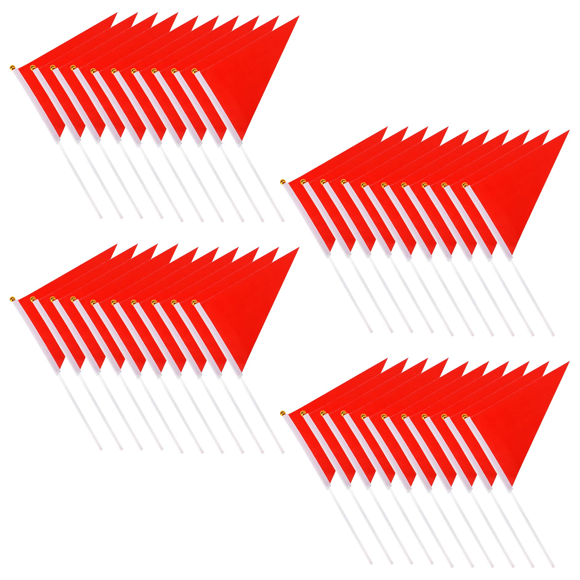 My Mironey Stick Flag 40-Pack Pennants Stick Flag Hand Held Small Red Flags Mini Triangle Flag Party Decor For Carnivals,Indoor