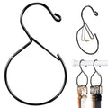 MEILIDY Metal Belt Hanger with Safety Buckle for Closet, Black, 2 Pcs