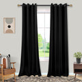 Mrs.Naturall 90 Inch Curtains,Blackout Grommet Thermal Black Out Drapes 90 Inches Long 2 Panels Set For Living Room Bedroom,Blac