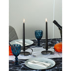 Candwax 10 Inch Taper Candles Set Of 12 - Tall Candles Unscented - Black Tapered Candle Sticks Perfect As Halloween Decoration C