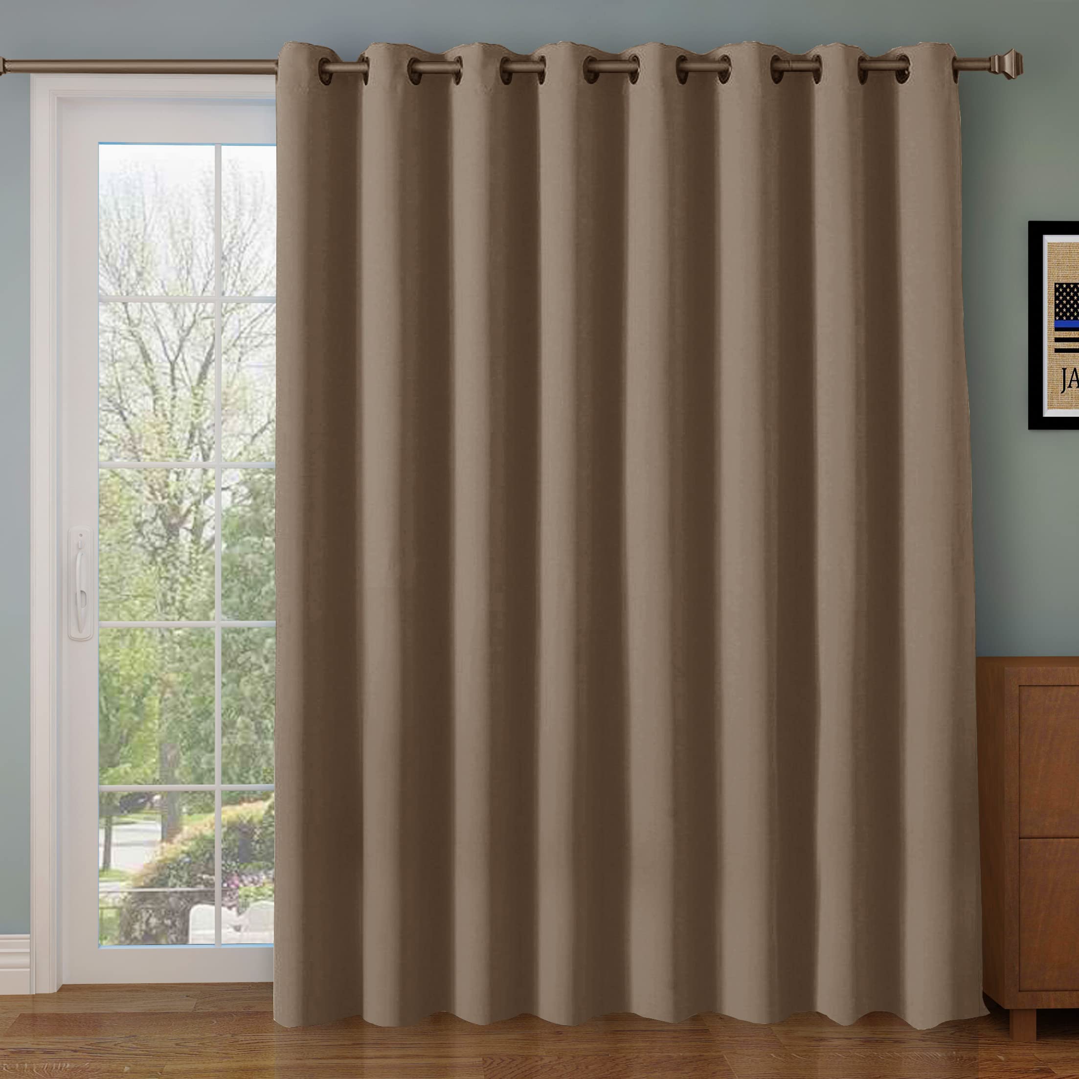 Rose Home Fashion Room Divider Curtain, Blackout&Thermal&Thick 108 Inches Long Curtain, Extra Long And Wider Curtain, 9 Feet Bla