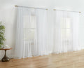Hlc.Me White Sheer Curtains: Sheer Voile Light Filtering Window Treatment Coverings Rod Pocket Curtain Panels For Bedroom, Kitch