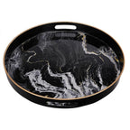 A&B Home 43305 S/2 Quinn Trays Black-White Quinn Trays, Set Of 2 Black & White