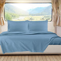Nestl Blue Heaven Rv Queen Sheets - Super Soft Rv Short Queen Sheets For Rv Camper, 4 Piece 1800 Microfiber Fitted Rv Sheets, Do