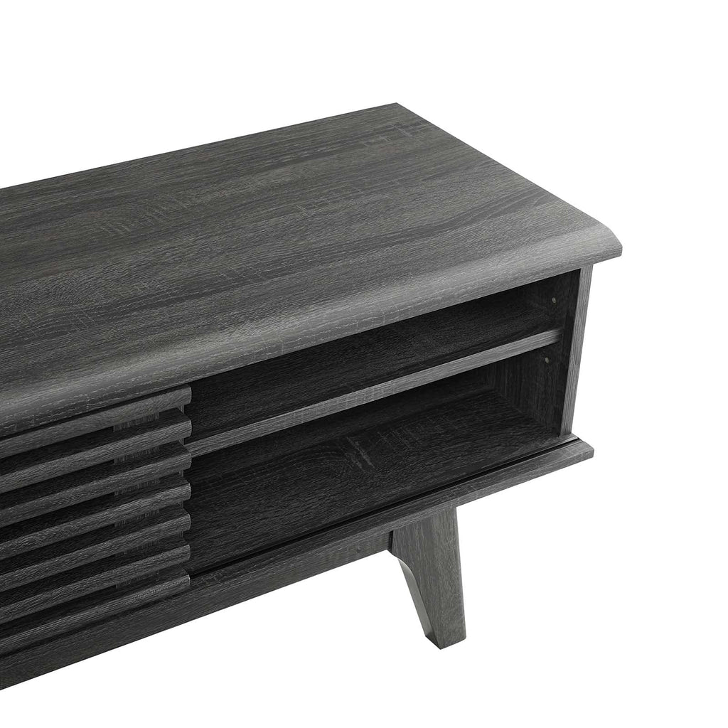 Modway Render Mid-Century Modern Low Profile 70 Inch Media Console TV Stand in Charcoal, 70"
