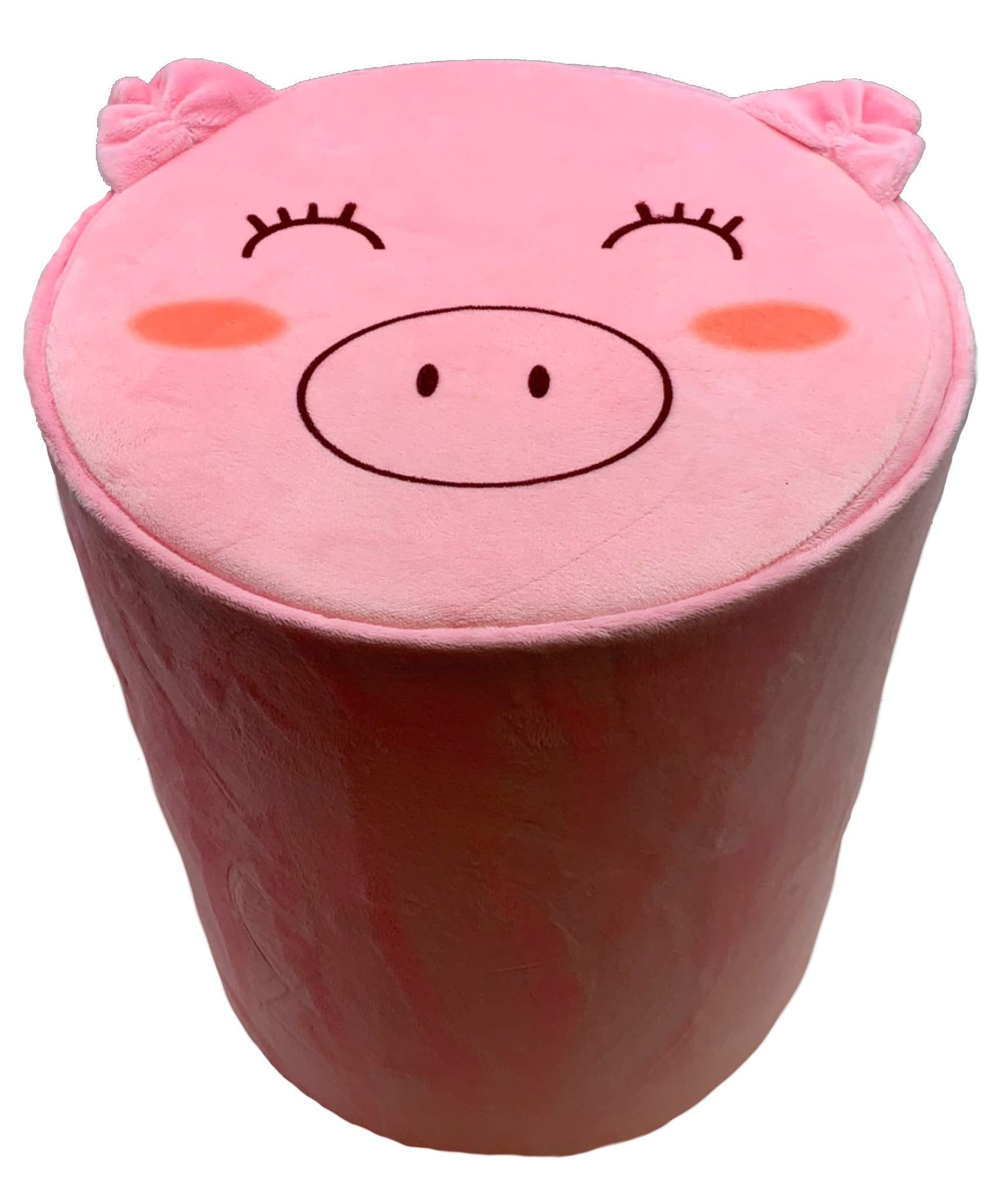 Storl Organizer Storage Stool For Toy And Cloth And Kids Stool (Pig, 12Wx13H)