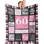 Atokker 60Th Birthday Gifts For Women Blanket, 60Th Birthday Decorations Women, 60Th Birthday Gift Ideas, Happy 60 Birthday Deco