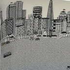 HomeRoots Cream 24' White San Francisco Daylight Skyline Lumbar Decorative Pillow
