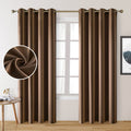 HOMEIDEAS 2 Panels Faux Silk Curtains Chocolate Blackout Curtains for Nursery 52 X 96 Inch Room Darkening Satin Curtains for Bed