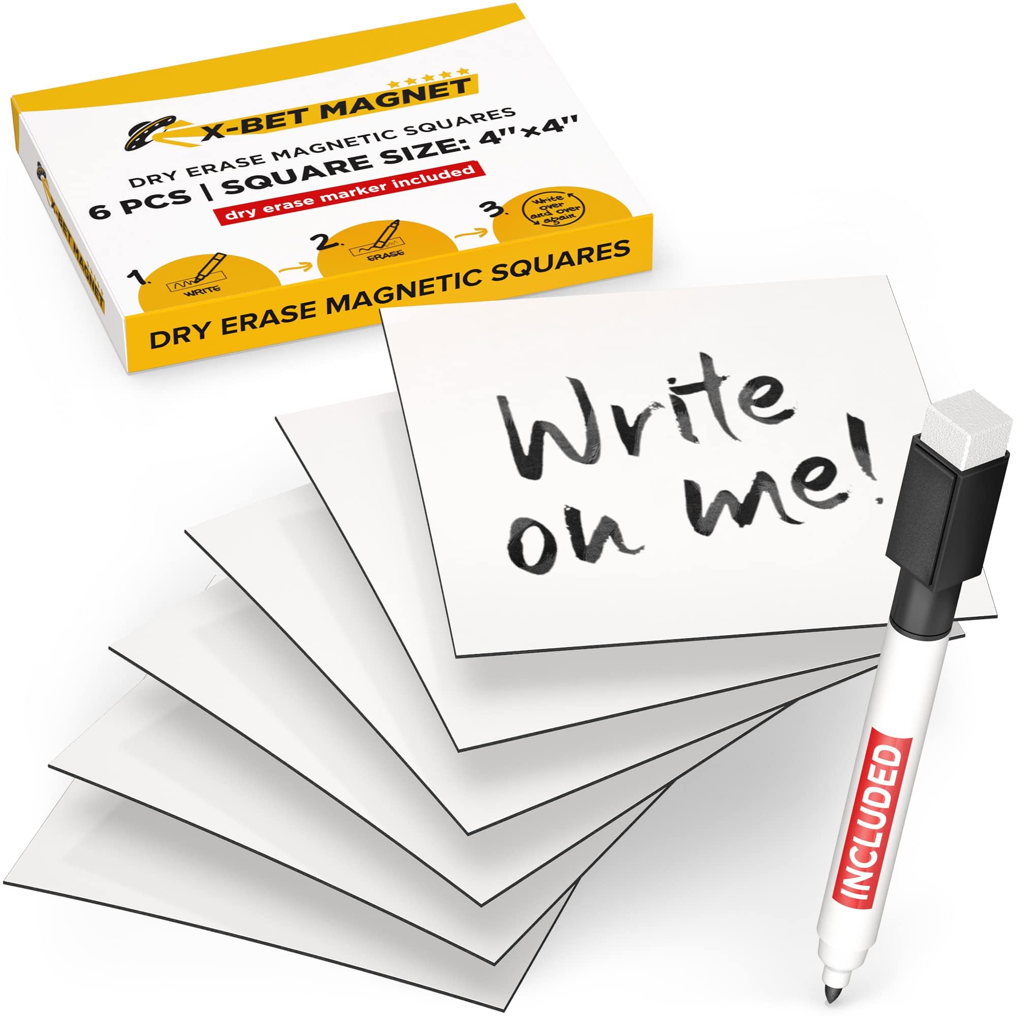 Dry Erase Magnetic Labels - Reusable Sticky Notes - Magnetic Notepads For Refrigerator - Dry Erase Magnetic Sheets - Blank Magne