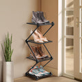 GTIPPOR Vertical Shoe Rack 4 Tier Small Shoe Rack Shelf for Entryway Tall Narrow Shoe Organizer Metal Shoe Storage for Closet,Fr