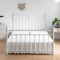 Tufted Dot Bed Skirt Full Size,Ruffled Bed Skirt With Split Corners, Full Bed Skirt 14 Inch Drop, Boho Full Size Bed Skirt White
