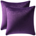 Dezene 16X16 Throw Pillow Cases Purple: 2 Pack Cozy Soft Velvet Square Decorative Pillow Covers For Farmhouse Home Decor