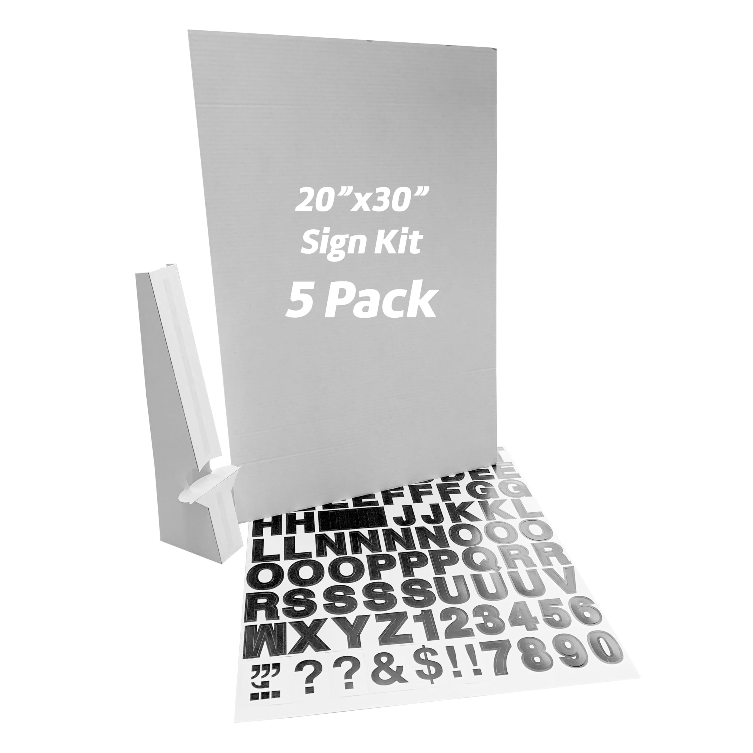 20 X 30 White Corrugated Project Sheet Sign Kit Pack Of 5