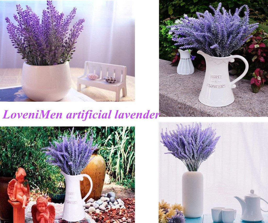 Lovenimen Artificial Lavender Flowers Bouquet In Purple, Fake Plant For Home Decor, Wedding, Garden, Office, Patio Decoration, P